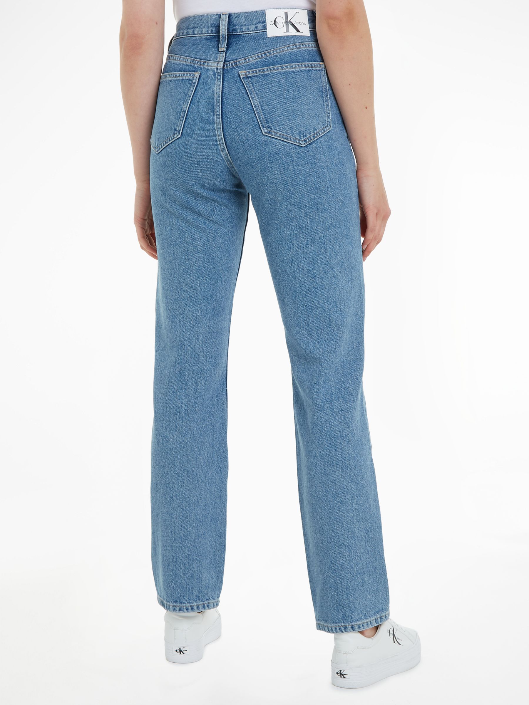 Buy Calvin Klein High Rise Straight Cut Jeans Online at johnlewis.com