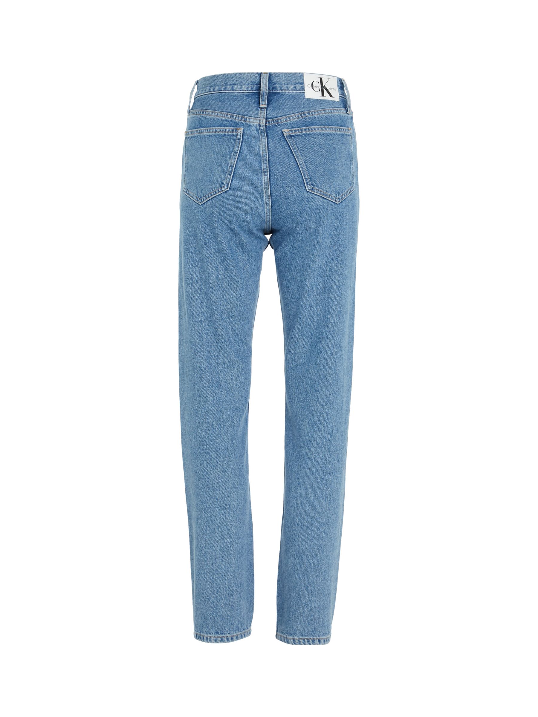 Calvin Klein High Rise Straight Cut Jeans, Blue at John Lewis & Partners