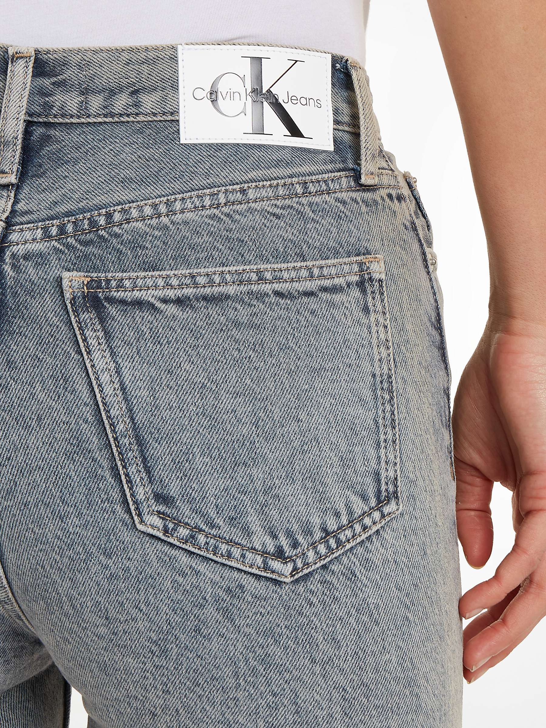 Calvin Klein High Rise Straight Cut Jeans, Grey at John Lewis & Partners