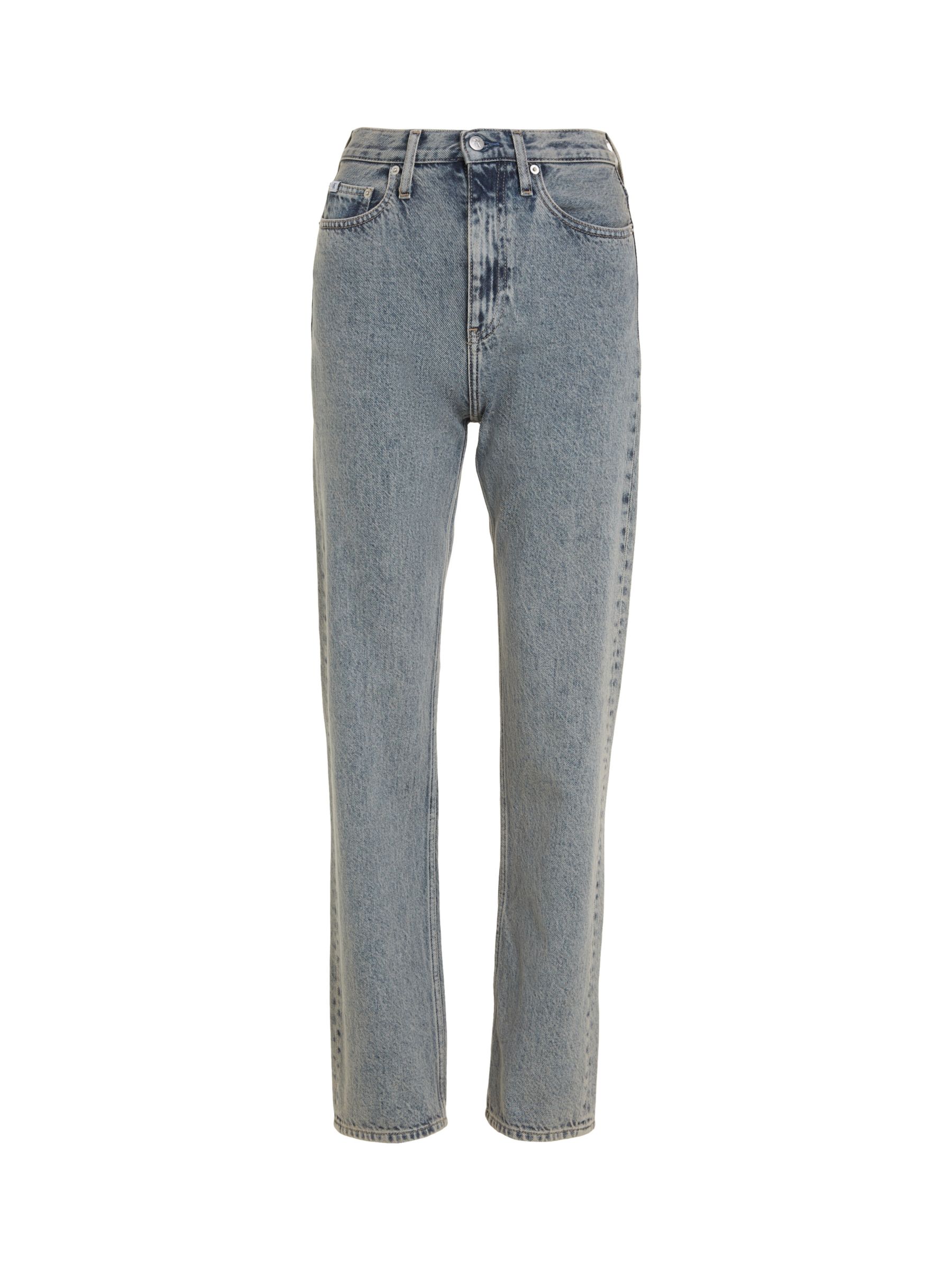 Calvin Klein High Rise Straight Cut Jeans, Grey, 27R