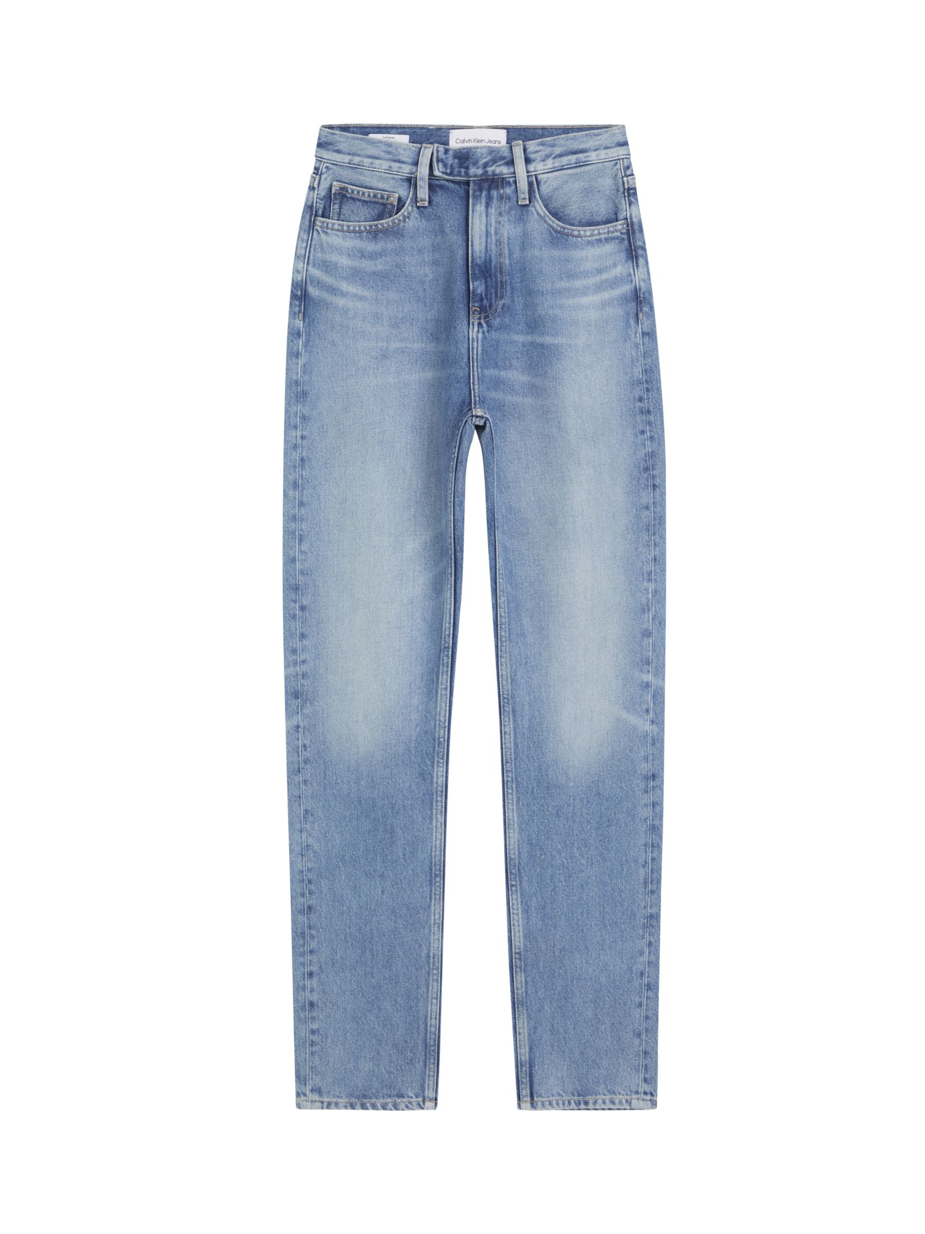 Calvin Klein Authentic Slim Jeans, Mid Blue at John Lewis & Partners