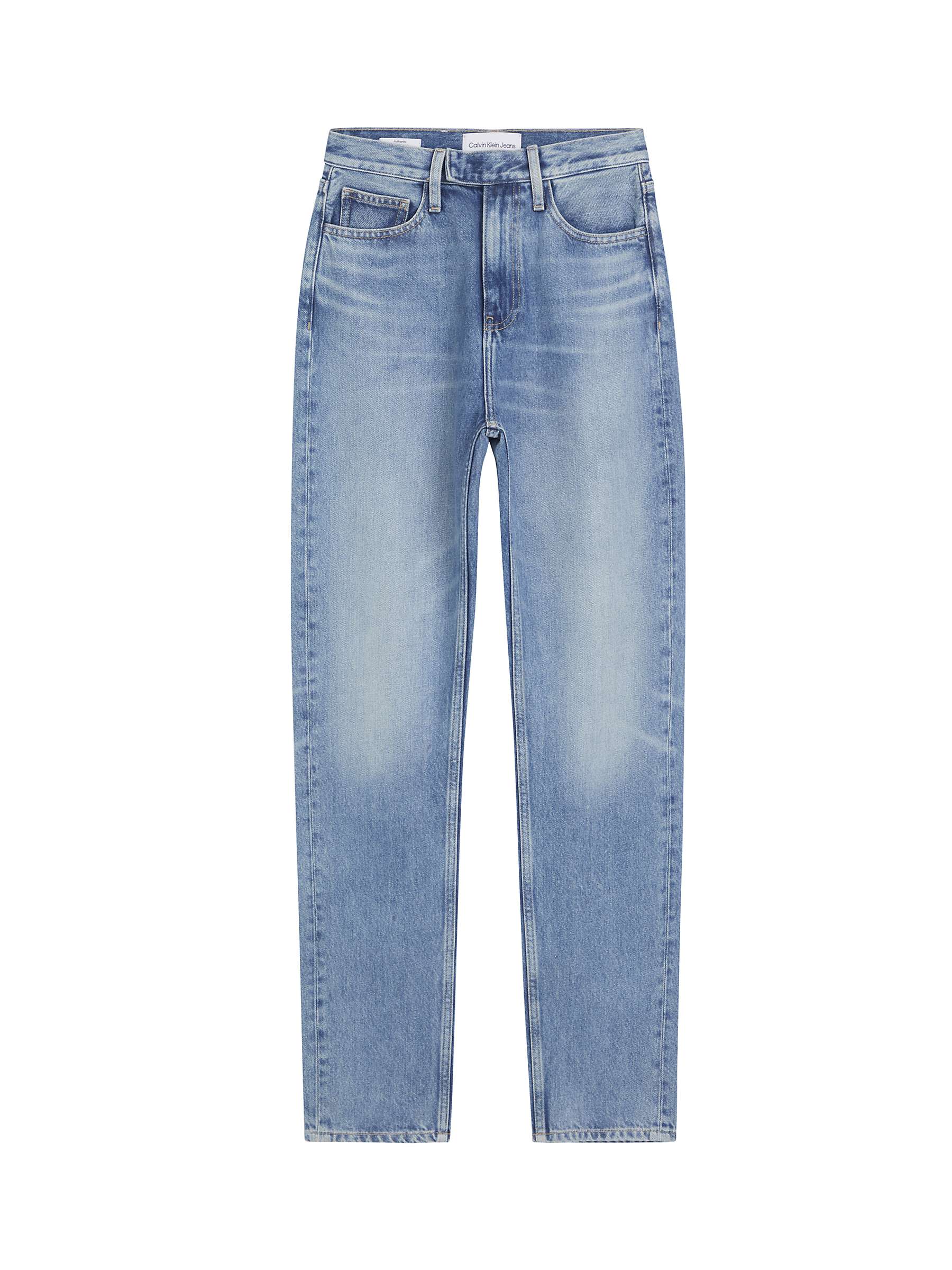 Buy Calvin Klein Authentic Slim Jeans, Mid Blue Online at johnlewis.com