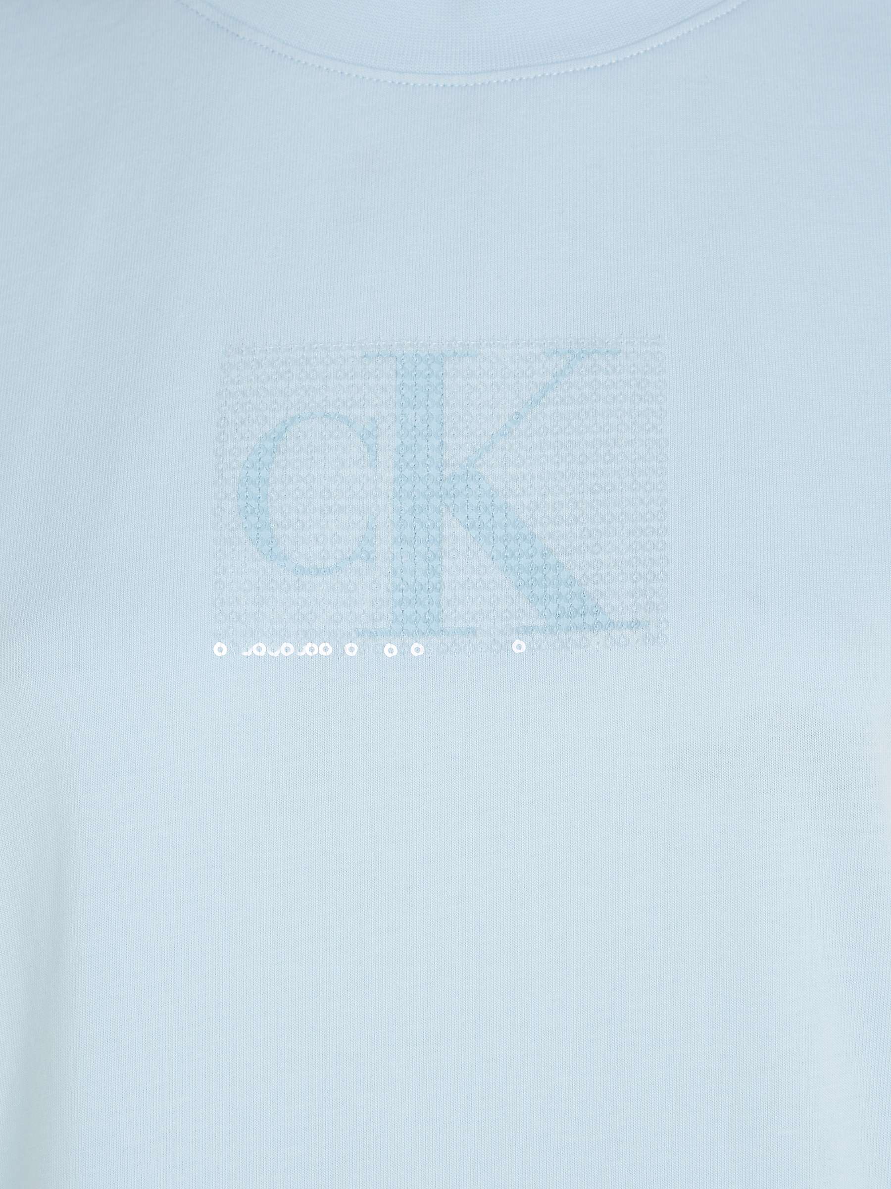 Buy Calvin Klein Calvin Klein Jeans Sequin Logo Crew Neck T-Shirt, Keepsake Blue Online at johnlewis.com
