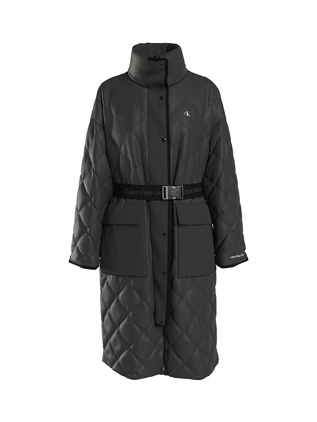Calvin Klein Belted Quilted Coat, Black