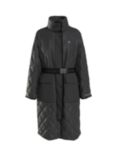 Calvin Klein Belted Quilted Coat, Black, Black