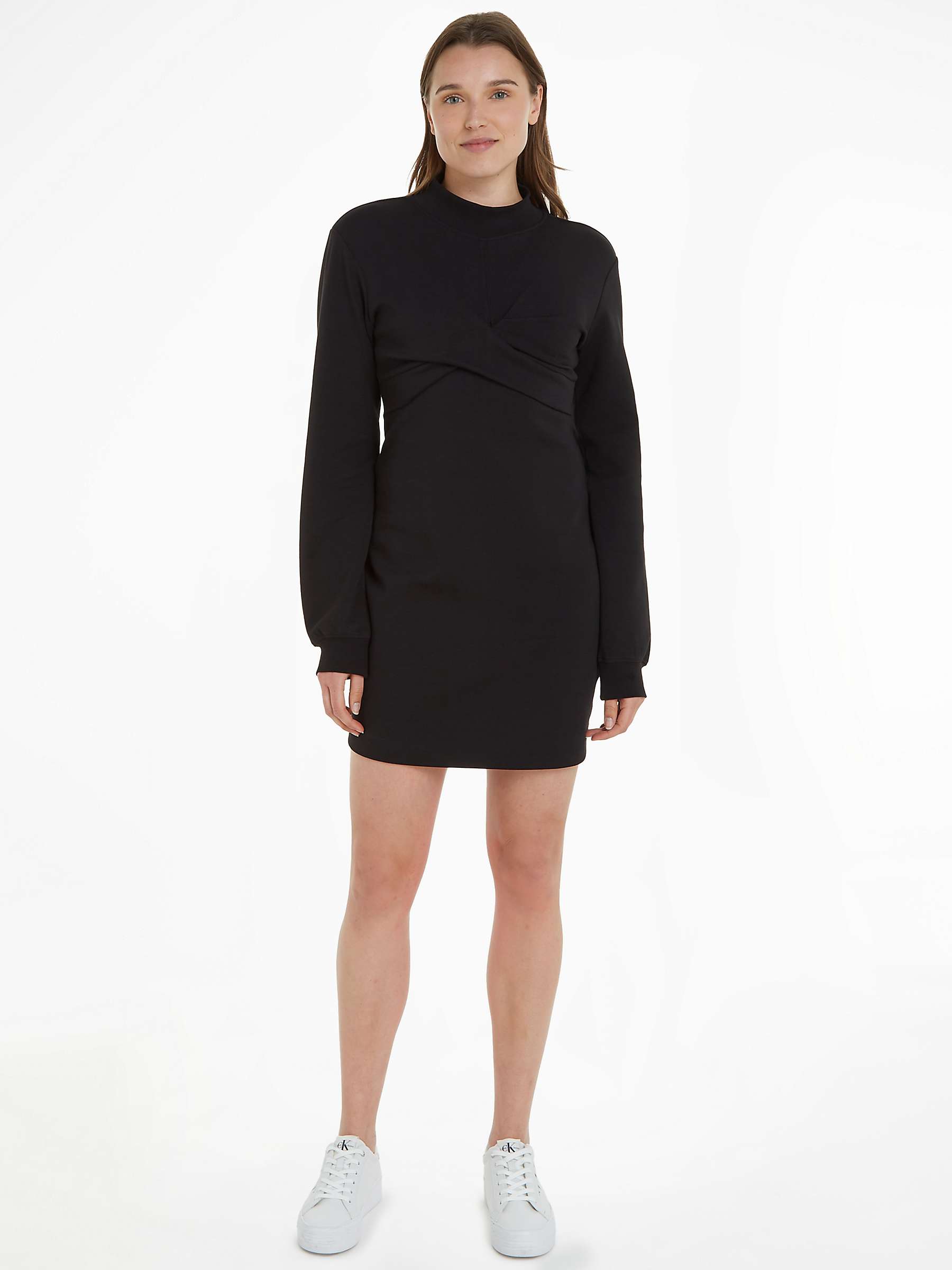Buy Calvin Klein Wrap Sweater Dress, Black Online at johnlewis.com