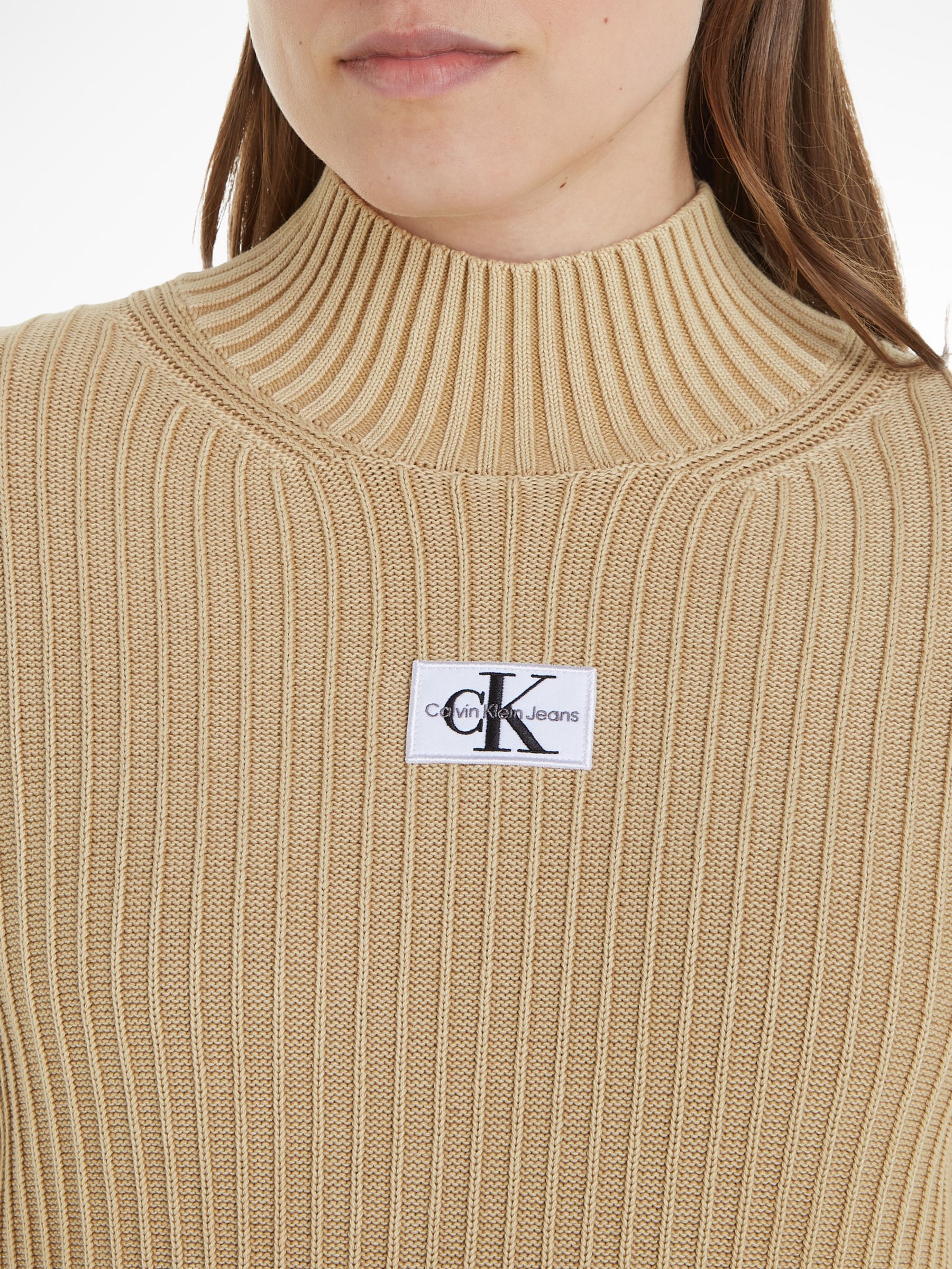 Calvin Klein Jeans Woven Label Jumper Dress, Brown, M