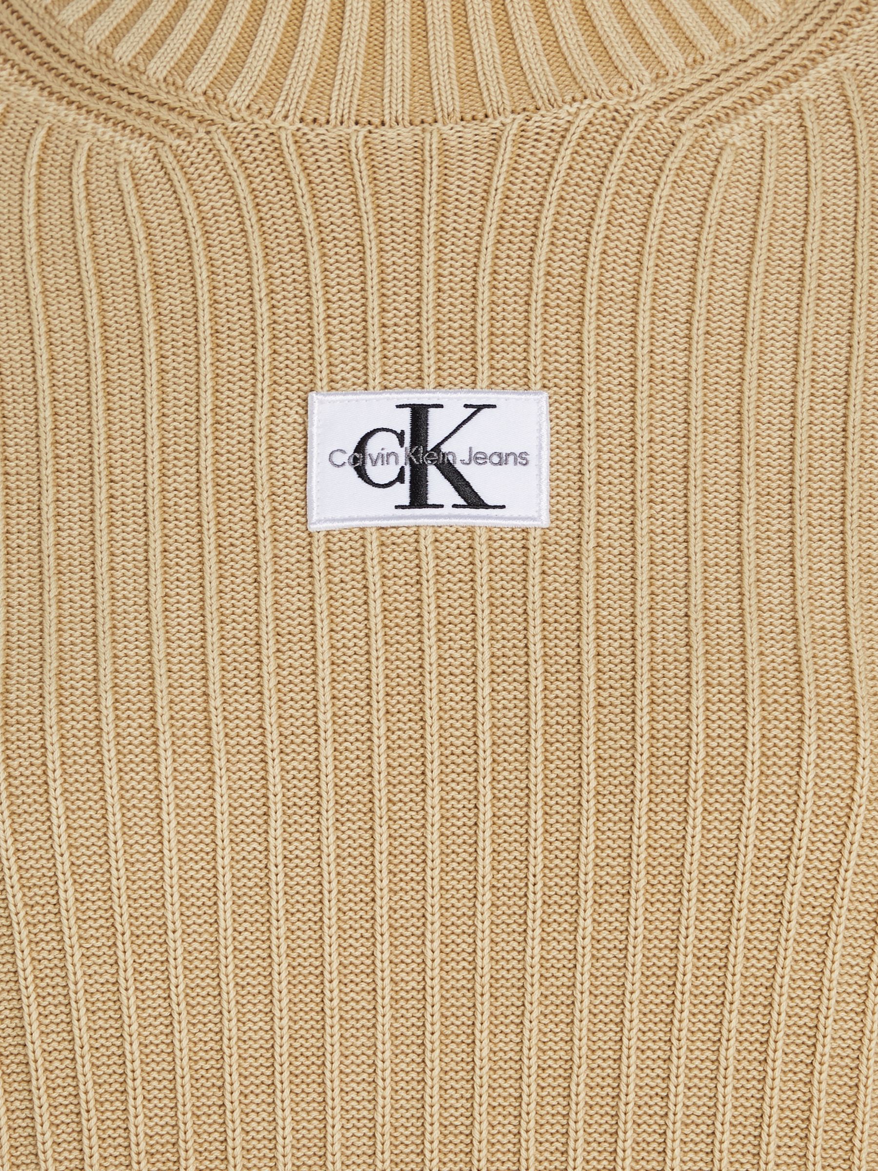 Calvin Klein Jeans Woven Label Jumper Dress, Brown, M