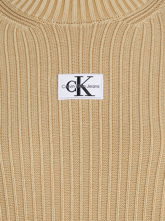 Calvin Klein Jeans Woven Label Jumper Dress, Brown
