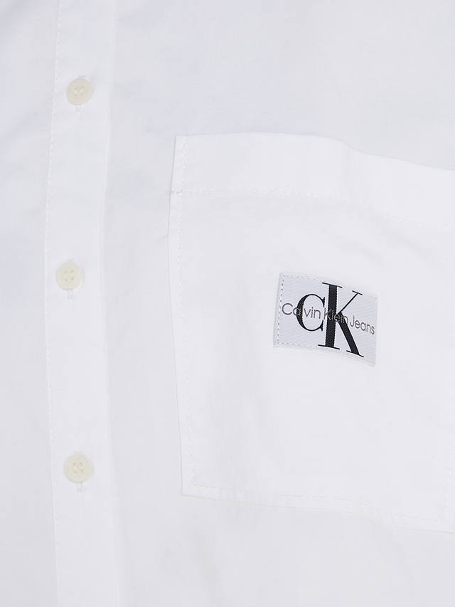 Calvin Klein Woven Label Crop Shirt, Bright White