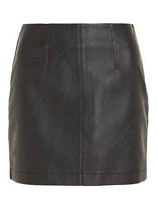 Calvin Klein Faux Leather Mini Skirt, Black