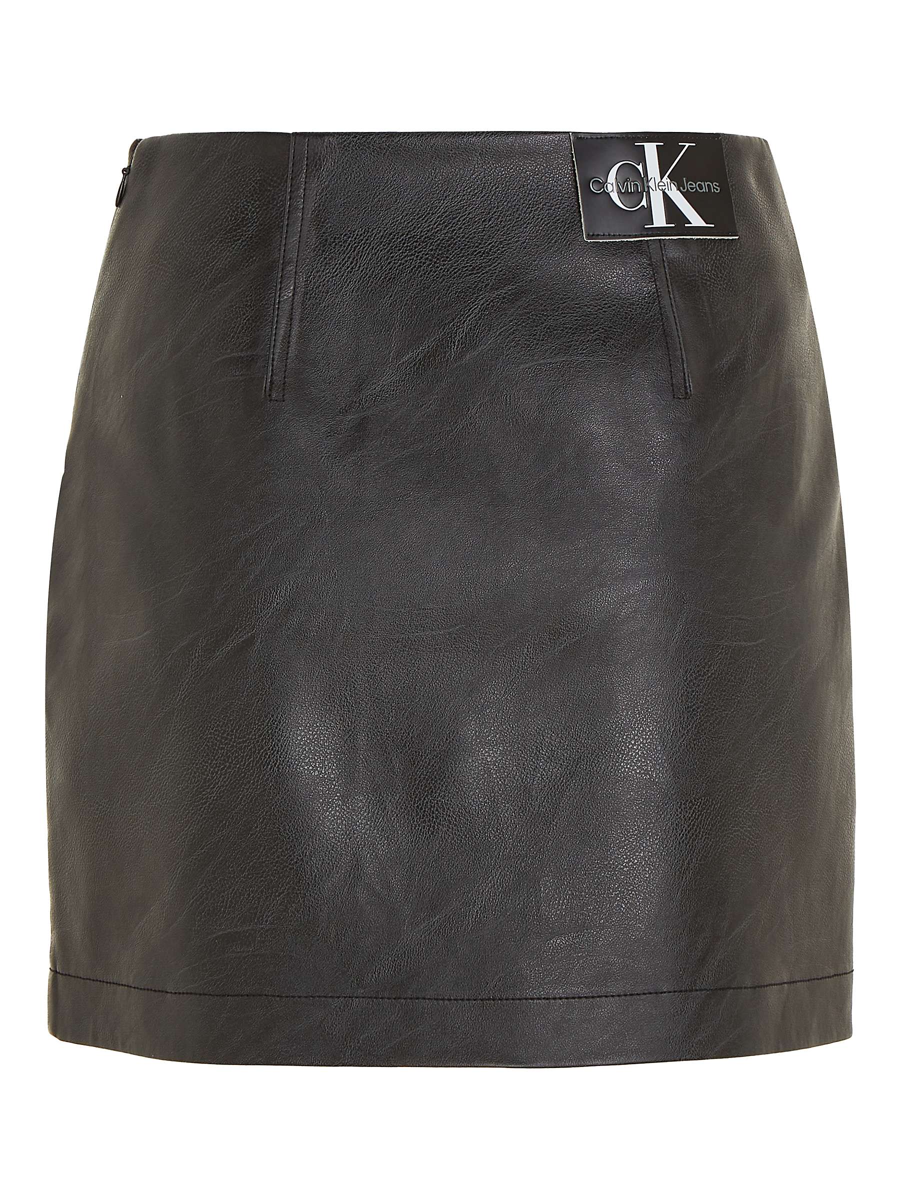Buy Calvin Klein Faux Leather Mini Skirt, Black Online at johnlewis.com