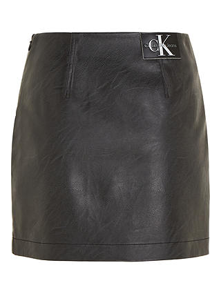 Calvin Klein Faux Leather Mini Skirt, Black