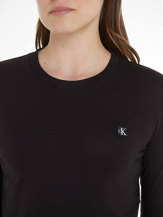 Calvin Klein Embroidered Logo Long Sleeve T-Shirt, CK Black