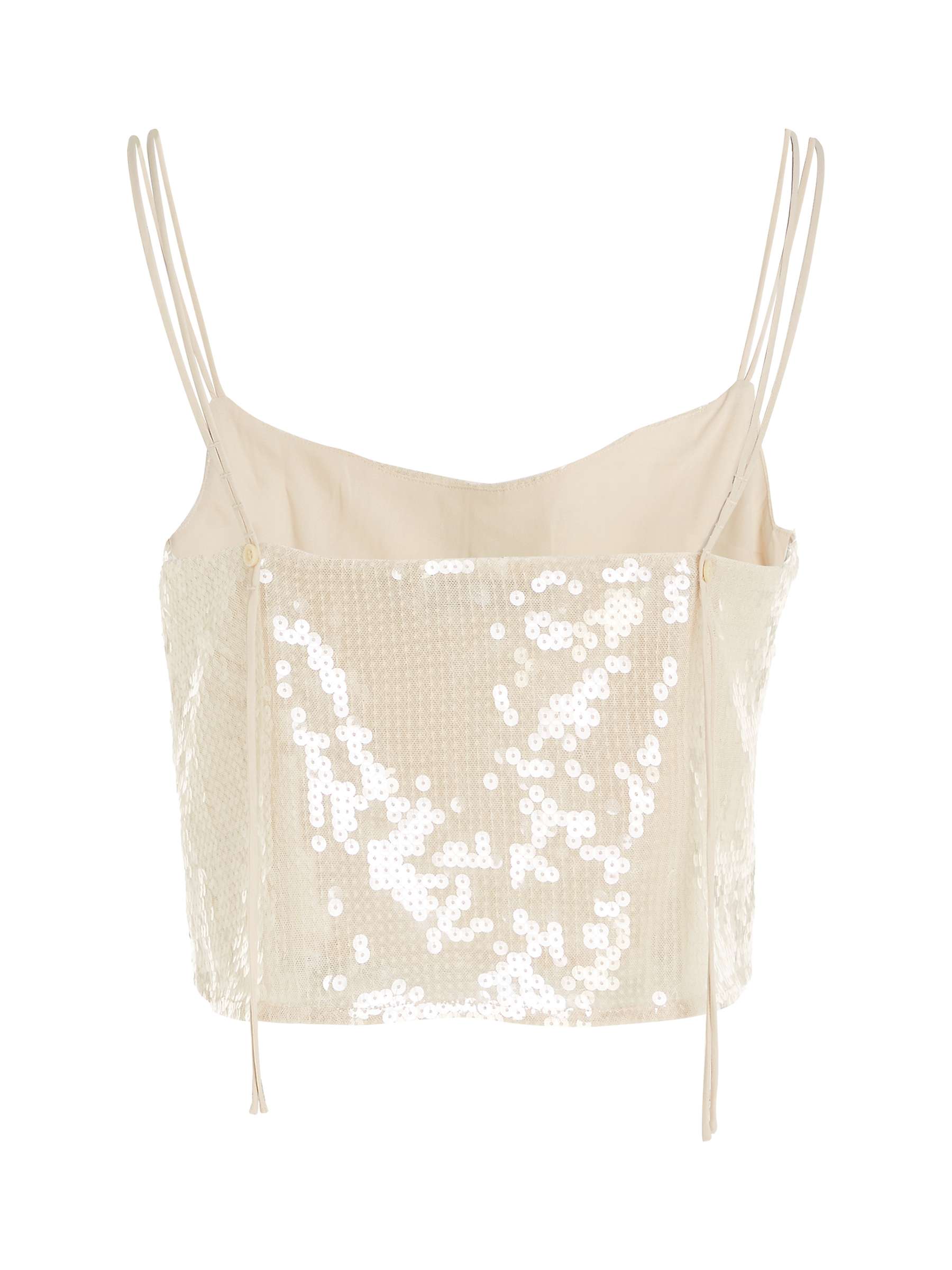 Buy Calvin Klein Sequin Cami Top, Frosted Almond Online at johnlewis.com