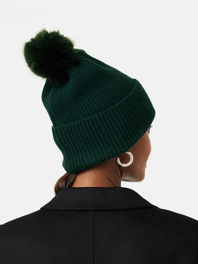 Jigsaw Faux Fur Pom Hat, Green