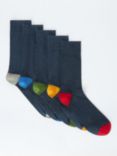 John Lewis Heel/Toe Socks, Pack of 5, Navy/Multi