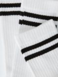 John Lewis ANYDAY Stripe Tube Socks, Pack of 5, White/Black