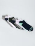 John Lewis ANYDAY Multi Stripe Ankle Socks, Pack of 7, Green/Multi