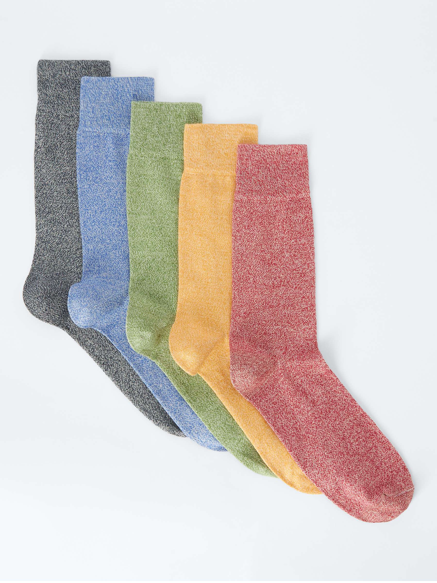 Buy John Lewis Twist Plain Socks, Pack of 5, Multi Online at johnlewis.com