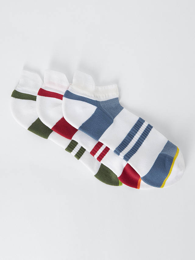 John Lewis Nylon Ankle Socks, Pack of 3, Multi
