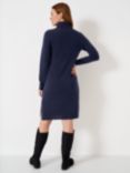 Crew Clothing Cashmere Blend Libby Roll Neck Knit Dress, Navy Blue