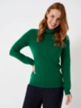 Crew Clothing Libby Cashmere and Wool Blend Roll Neck Jumper, Emerald Green