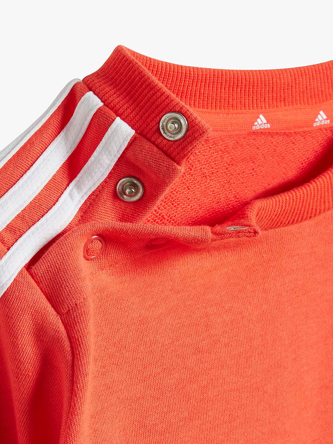Buy adidas Baby Essentials 3 Stripes Jumper & Joggers Set, Red/White Online at johnlewis.com