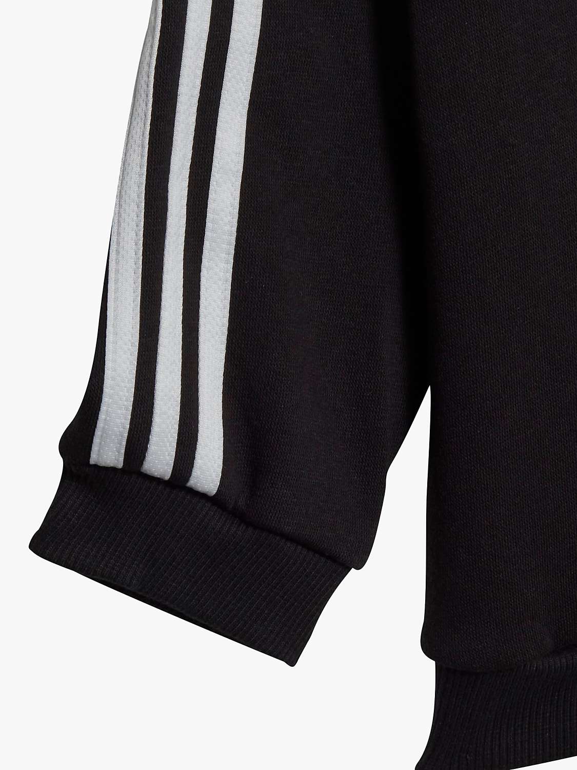 Buy adidas Baby Essentials Three Stripes Full Zip Hoodie & Joggers Set, Black/White Online at johnlewis.com