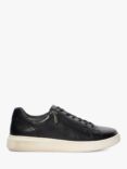 Dune Tribute Leather Zip Detail Trainers, Black