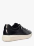 Dune Tribute Leather Zip Detail Trainers, Black