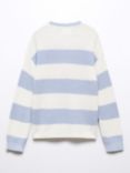 Mango Kids' Manon Stripe Knit Jumper, Light Pastel Blue