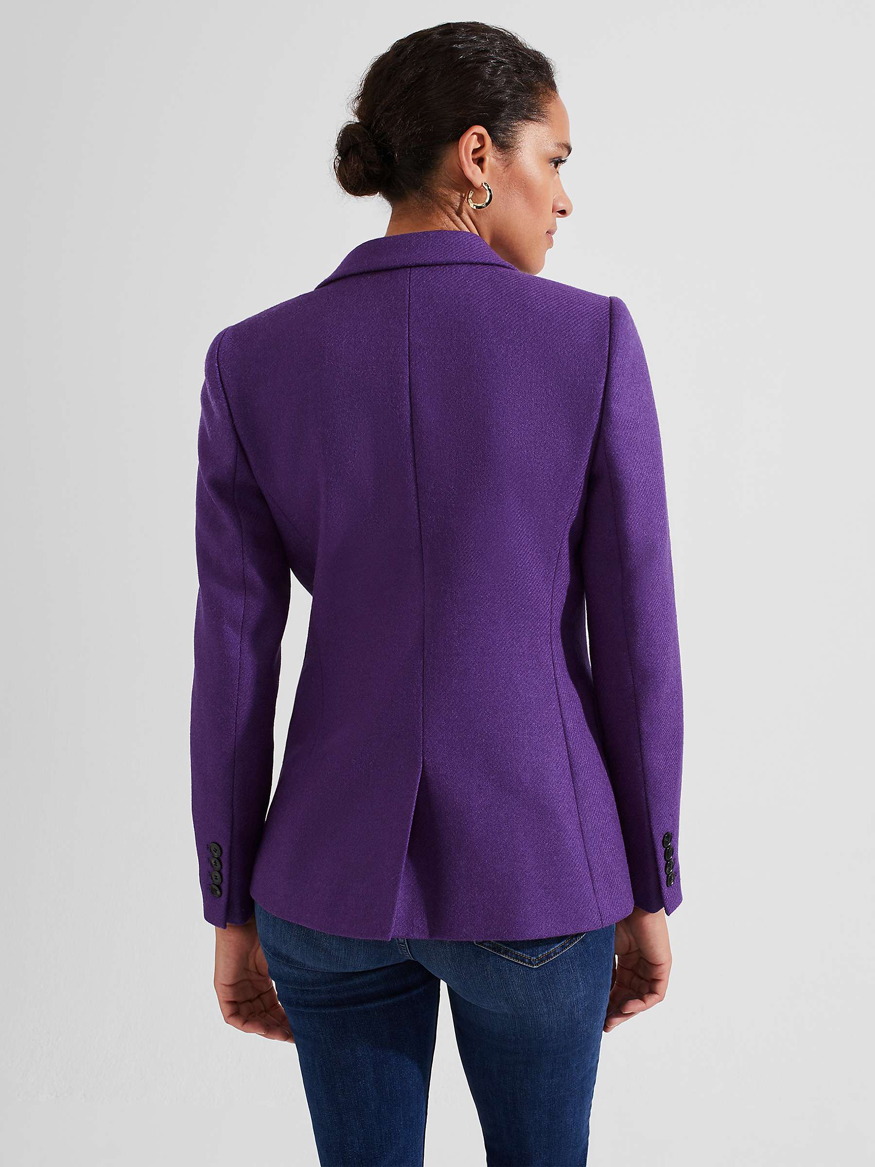 Buy Hobbs Jess Wool Jacket, Indigo Purple Online at johnlewis.com