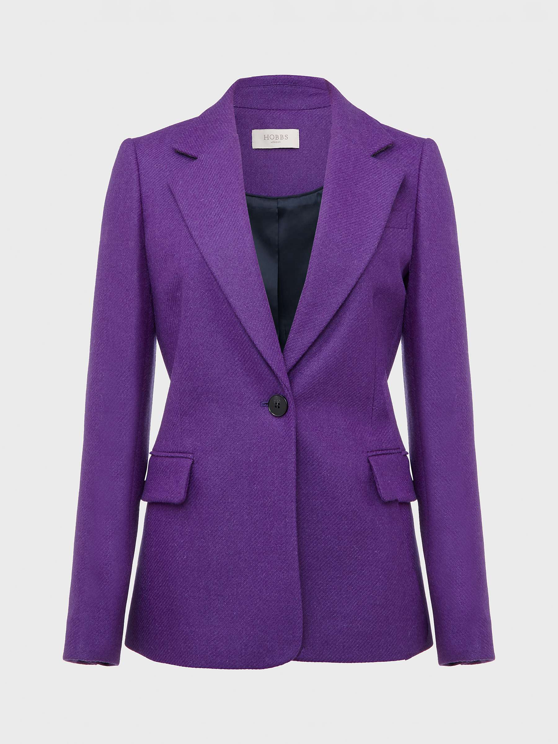 Buy Hobbs Jess Wool Jacket, Indigo Purple Online at johnlewis.com