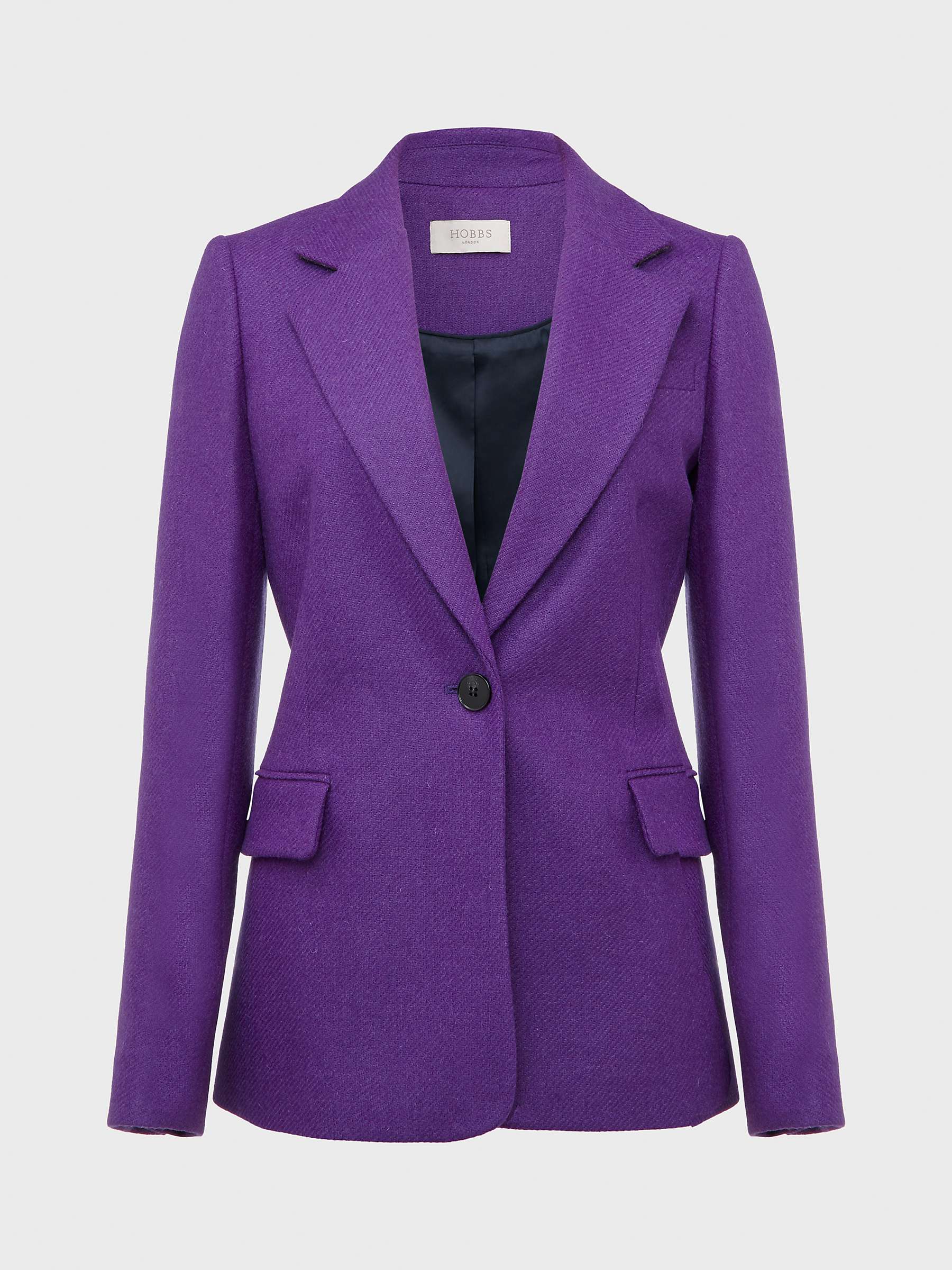 Buy Hobbs Petite Jess Wool Jacket, Indigo Purple Online at johnlewis.com