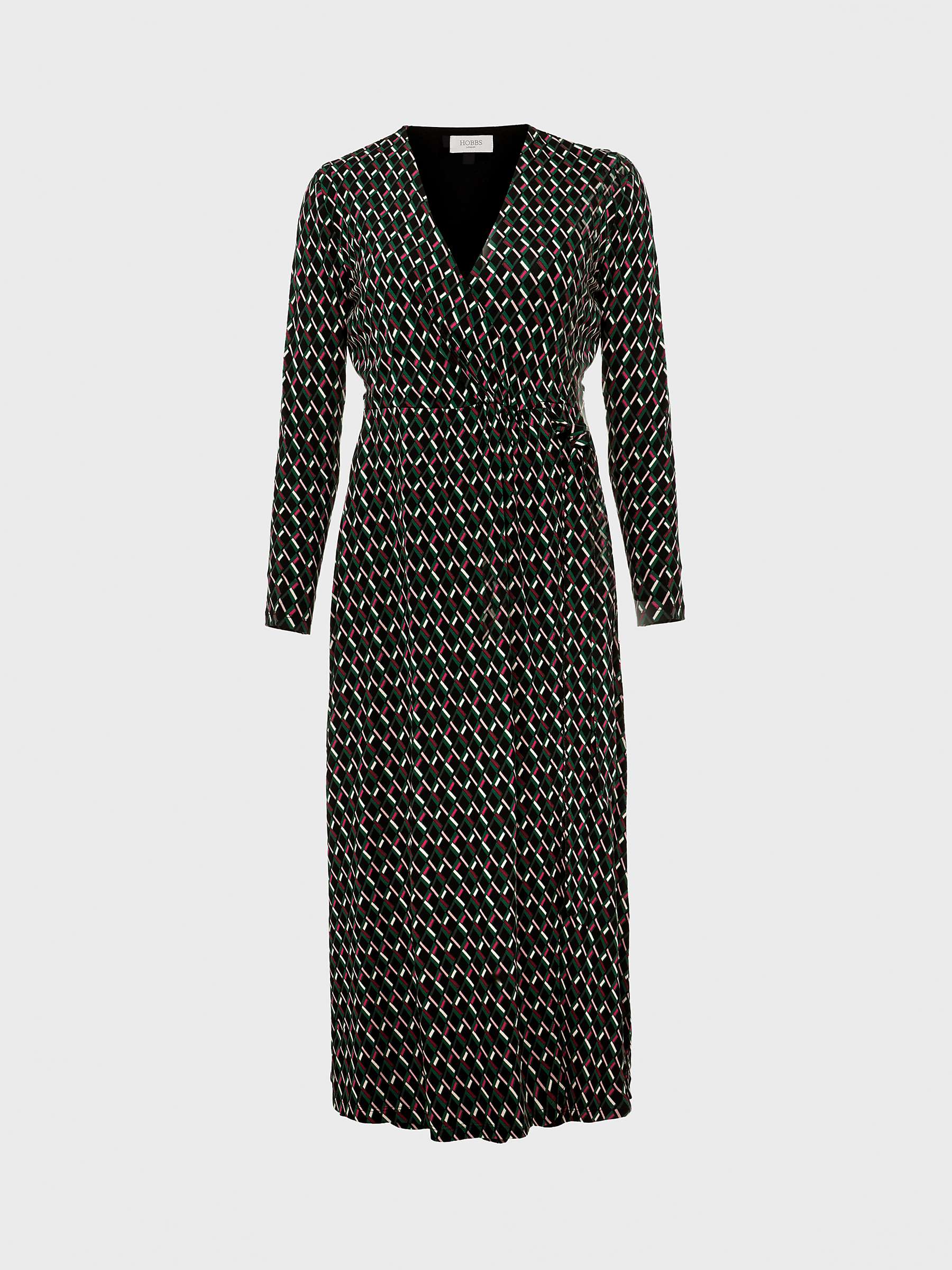 Buy Hobbs Petite Kataline Abstract Print Midi Wrap Dress, Black/Multi Online at johnlewis.com