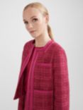 Hobbs Ramona Cotton Blend Tweed Jacket, Berry