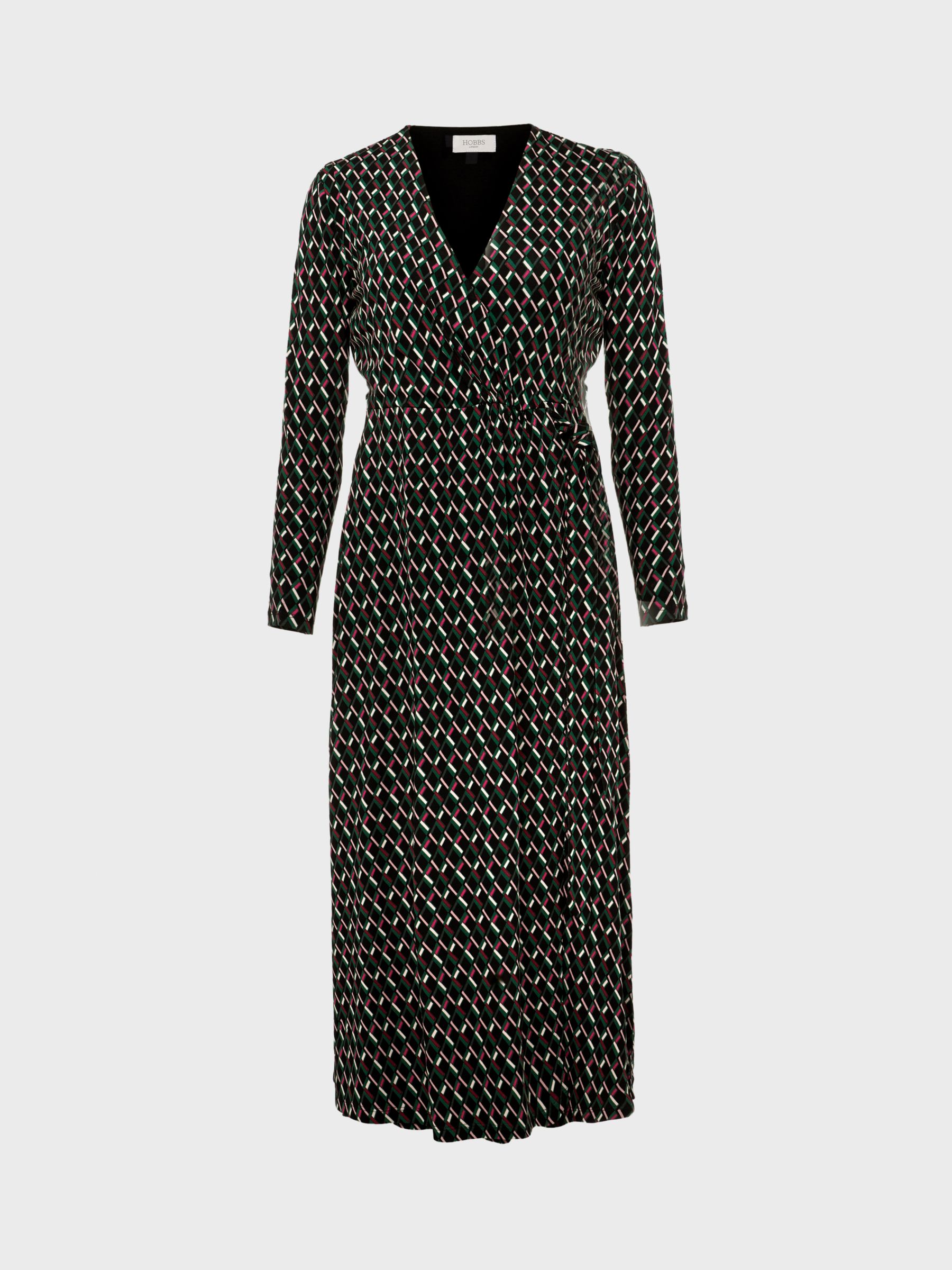 Buy Hobbs Katalina Geometric Print Jersey Dress, Black/Multi Online at johnlewis.com