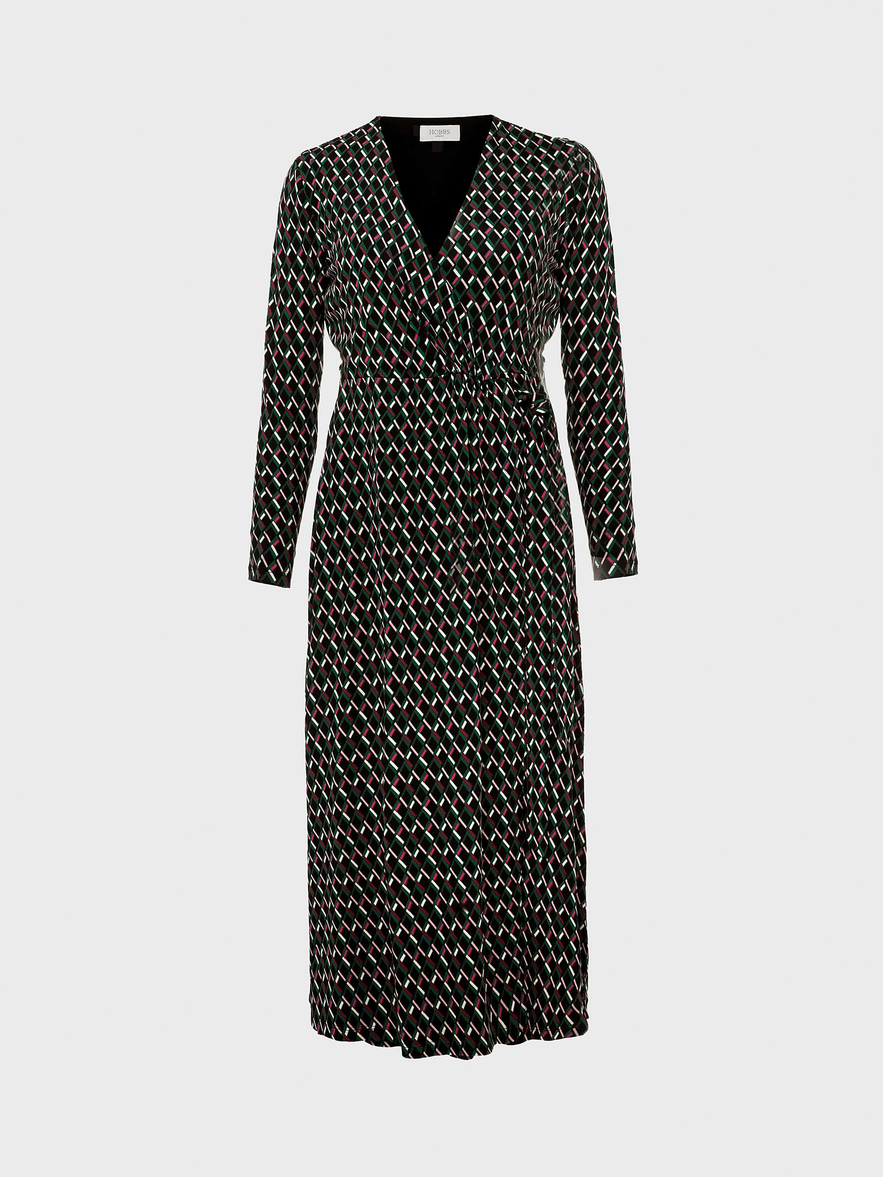 Buy Hobbs Katalina Geometric Print Jersey Dress, Black/Multi Online at johnlewis.com