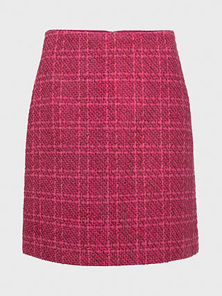Hobbs Ramona Cotton Blend Tweed Skirt, Berry