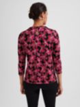 Hobbs Julia Floral Print Top, Black/Pink