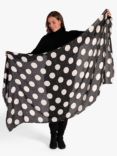 chesca Large Spot with Speckles Printed Scarf, Black/Gold