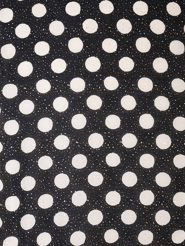 chesca Large Spot with Speckles Printed Scarf, Black/Gold