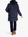 chesca Quilted Embroidered Coat, Navy