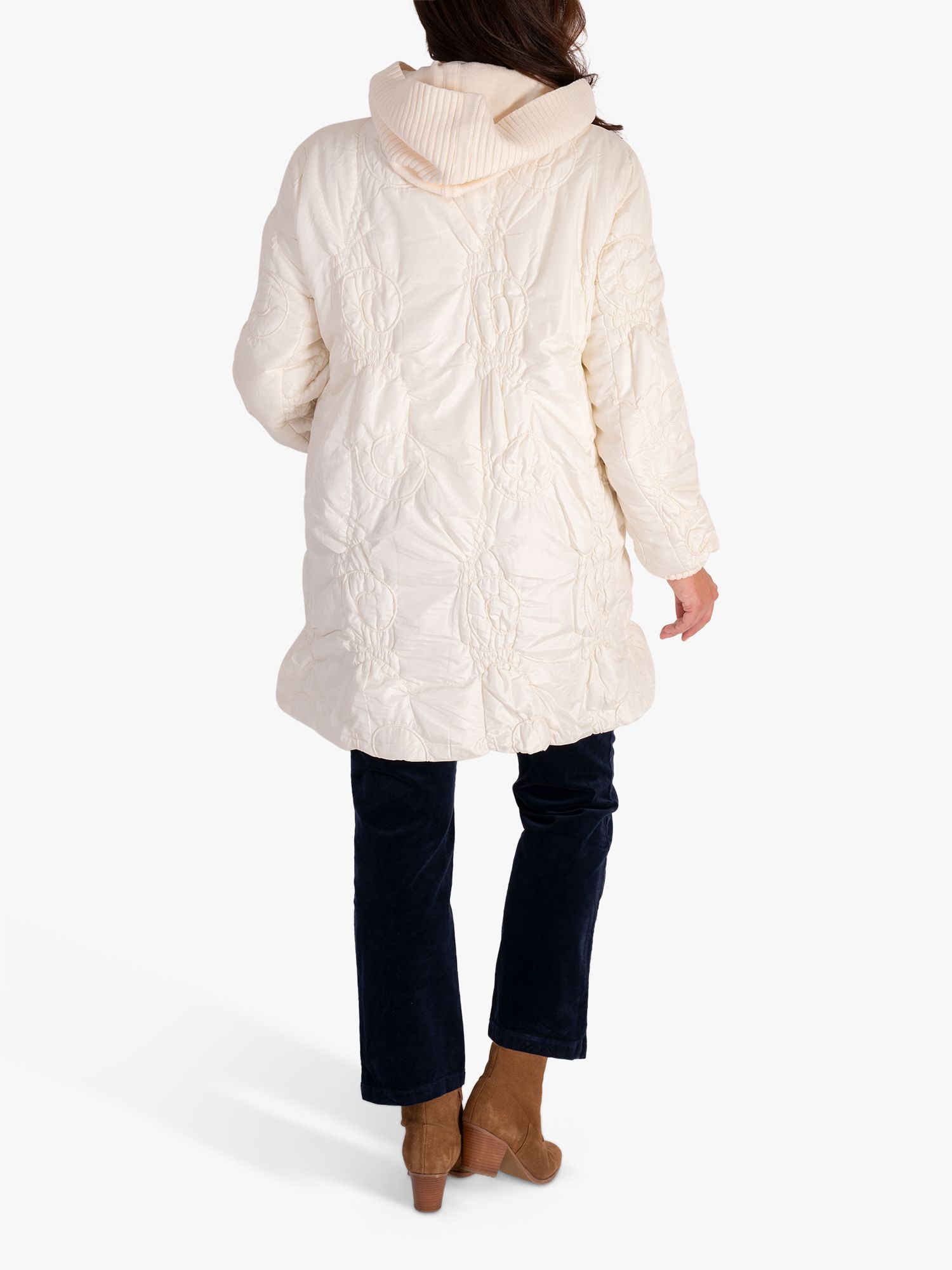 Buy chesca Quilted Embroidered Coat, Cream Online at johnlewis.com