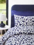 Jasper Conran London 200 Thread Count Abstract Floral Duvet Cover Set, Royal Blue