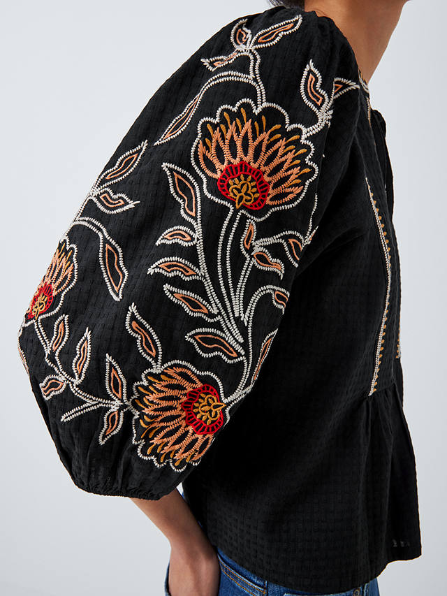AND/OR Liberty Embroidered Blouse, Black