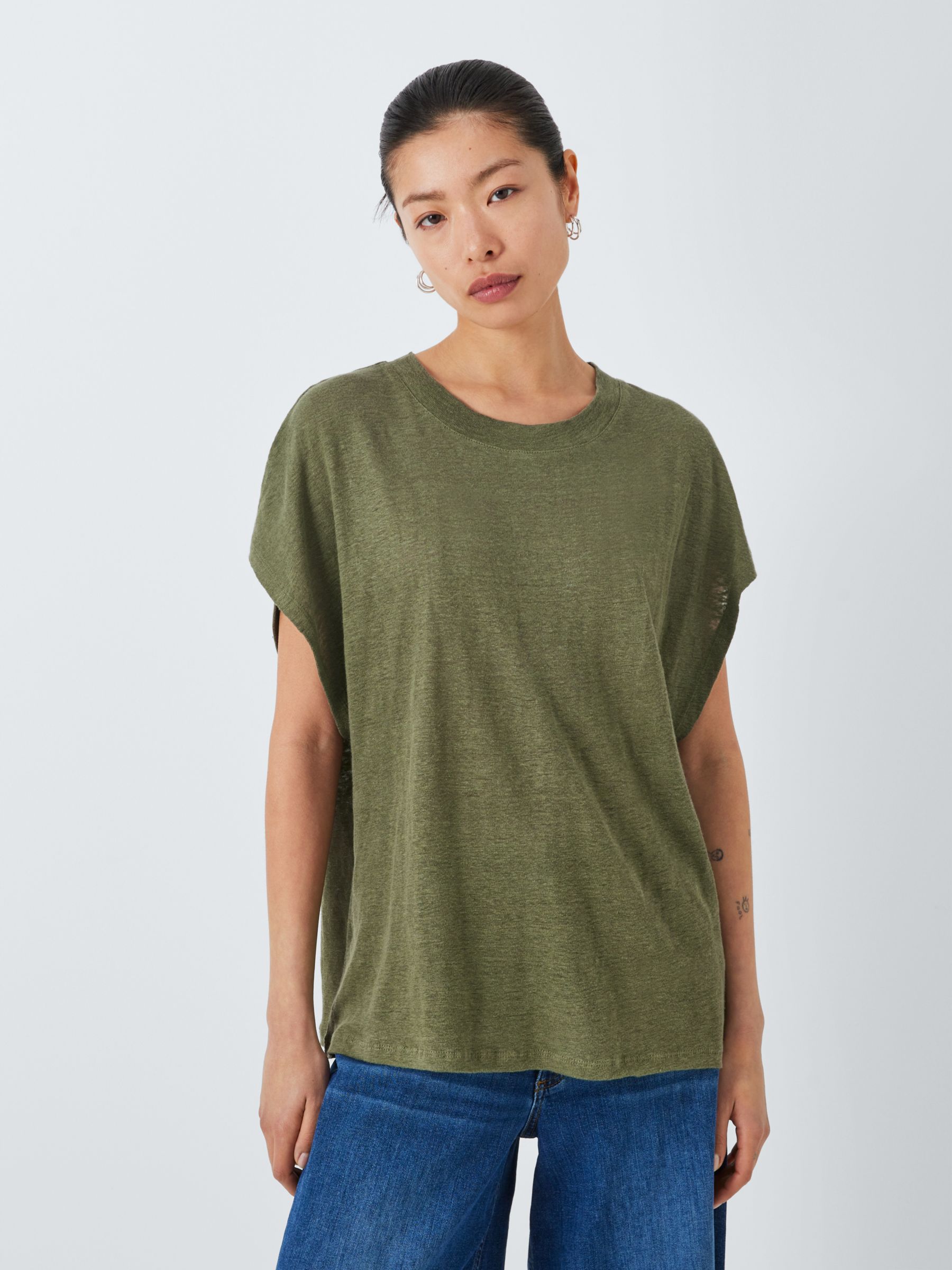 AND/OR Della Linen T-Shirt, Khaki, 18