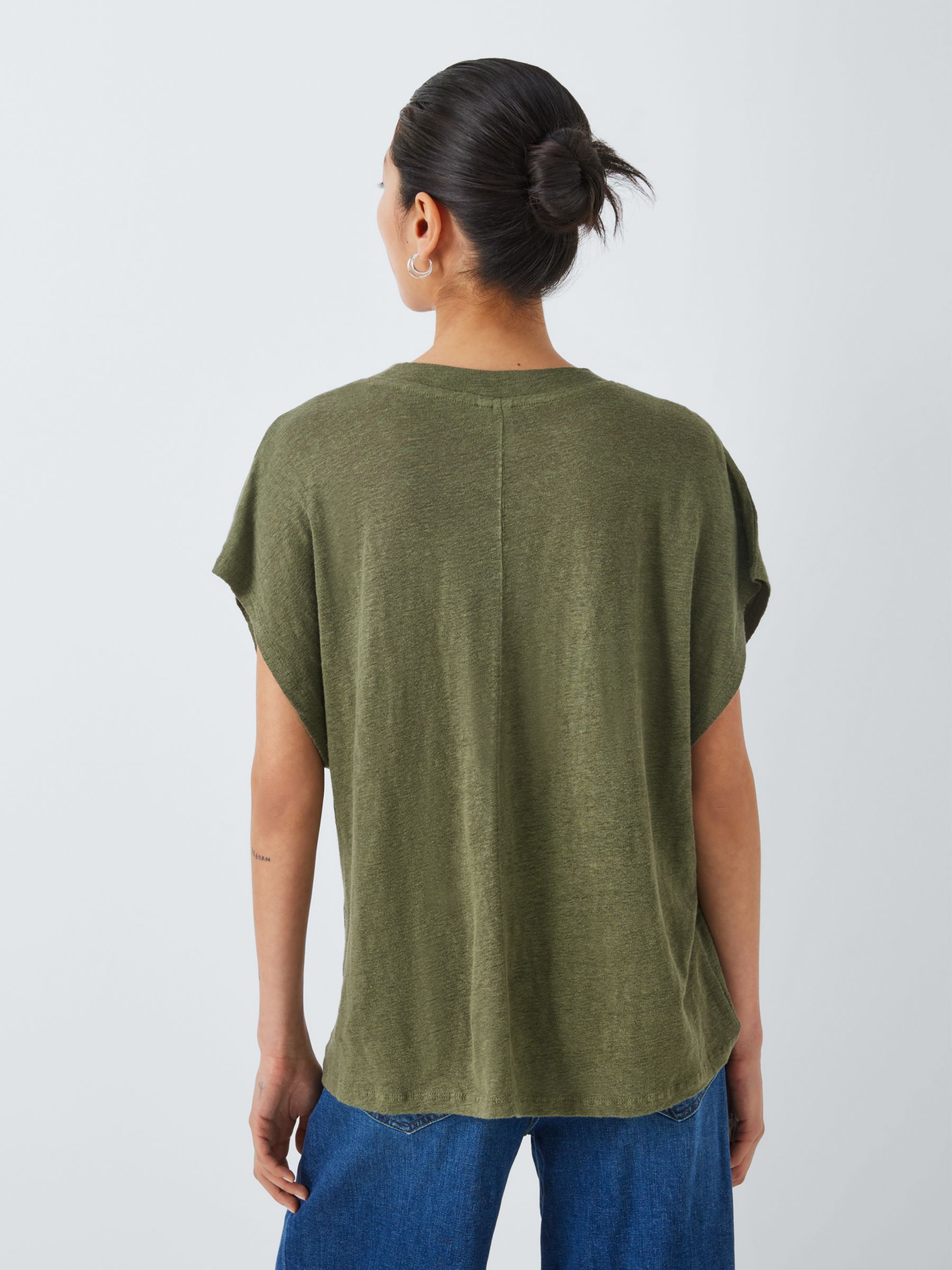 AND/OR Della Linen T-Shirt, Khaki, 6