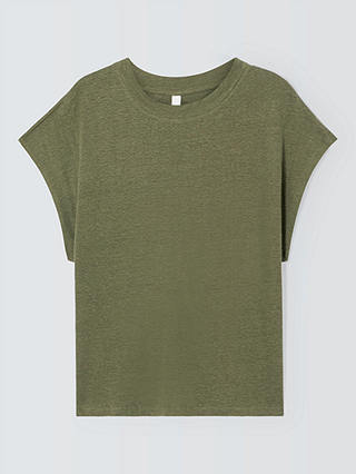 AND/OR Della Linen T-Shirt, Khaki